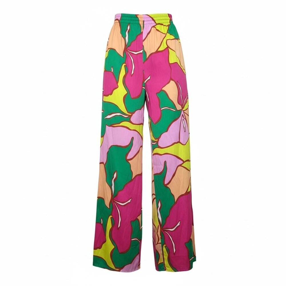 C&C California Colorful Wide-Leg Pants | Tassel Tie | Size XL